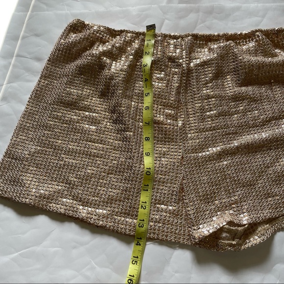 Oh Polly Embellished Sequin Beach Shorts in Gold size 4 - Picture 7 of 7